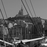 Buy canvas prints of View from the Port to the Notre Dames de la Garde  by Ann Biddlecombe