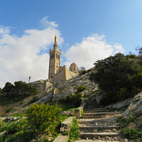 Buy canvas prints of The stairs to Notre Dame de la Garde by Ann Biddlecombe
