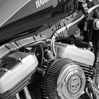 Buy canvas prints of Harley Davidson motorbike engine by Ann Biddlecombe