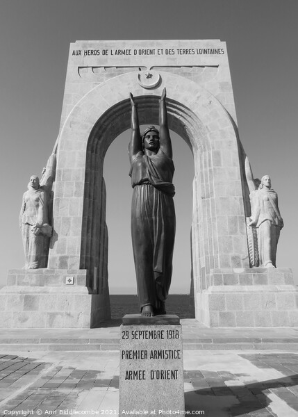Armistice armee statue and monument in monochrome Picture Board by Ann Biddlecombe