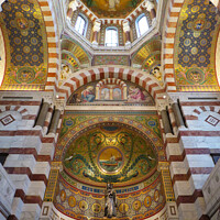 Buy canvas prints of Inside the Notre Dame de la Garde showing  above t by Ann Biddlecombe