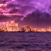Buy canvas prints of The Chateau d'If  under stormy skys by Ann Biddlecombe