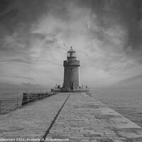 Buy canvas prints of Guernsey Lighthouse in black and white by Ann Biddlecombe