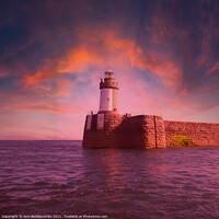 Buy canvas prints of Guernsey Lighthouse from the sea by Ann Biddlecombe