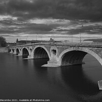 Buy canvas prints of Pont-Neuf bridge over the Garonne river in black and white by Ann Biddlecombe