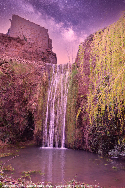 Waterfall at Saint-Guilhem-le-Désert Picture Board by Ann Biddlecombe