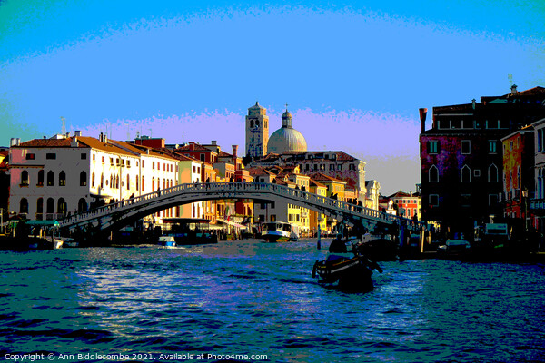 The main canal in Venice posterized Picture Board by Ann Biddlecombe