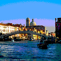 Buy canvas prints of The main canal in Venice posterized by Ann Biddlecombe