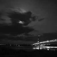 Buy canvas prints of Humber Bridge at night by Liam Gibbins