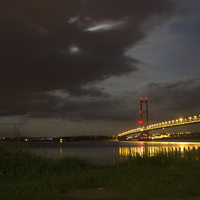 Buy canvas prints of Humber Bridge - a touch of love by Liam Gibbins