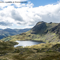 Buy canvas prints of Stickle Tarn from Blea Rigg, Langdales, Lake District, Cumbria by Steven Garratt
