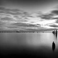 Buy canvas prints of Shorncliffe Pier in Monochrome by Peta Thames