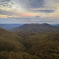 Buy canvas prints of Dusk over Mount Solitary by Peta Thames