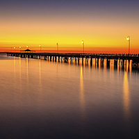 Buy canvas prints of Pier Before Dawn by Peta Thames