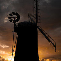 Buy canvas prints of Horsey Windmill Stormy Sunset by Duncan Monk