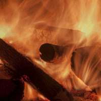 Buy canvas prints of Log Fire by Duncan Monk