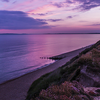 Buy canvas prints of  Twilight, Barton On Sea. by Peter Bunker
