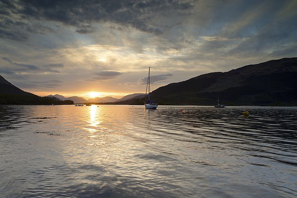 Sunset at Ballachulish, Glencoe Picture Board by Stephen Taylor