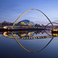 Buy canvas prints of Tyne Bridges at night by Stephen Taylor