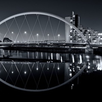 Buy canvas prints of The Squinty Bridge at night by Stephen Taylor