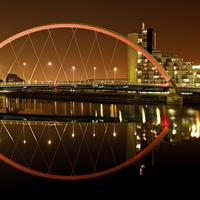 Buy canvas prints of The Clyde Arc at night by Stephen Taylor