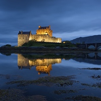 Buy canvas prints of Eilean Donan at night by Stephen Taylor