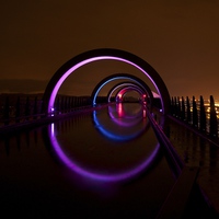 Buy canvas prints of The Falkirk Wheel at night by Stephen Taylor