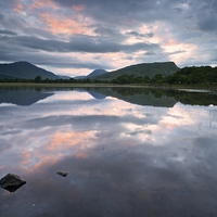 Buy canvas prints of  A Firey sky above Loch Awe by Stephen Taylor