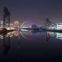 Buy canvas prints of The Clyde on Fireworks night  by Stephen Taylor