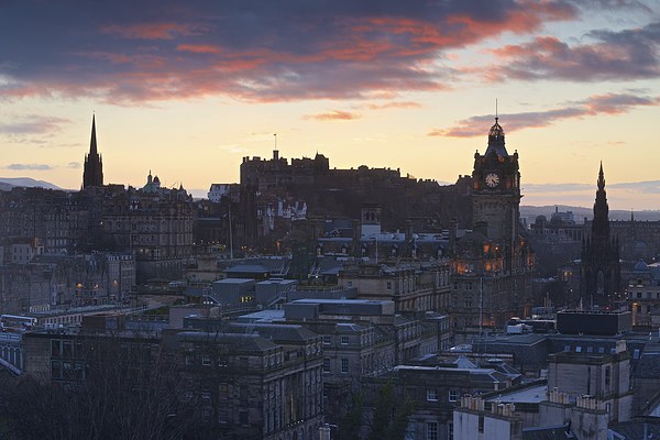  A firey sky over Edinburgh Picture Board by Stephen Taylor