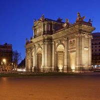 Buy canvas prints of  Madrid at night by Stephen Taylor