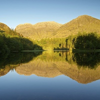 Buy canvas prints of  Glencoe Lochan reflections in summer by Stephen Taylor