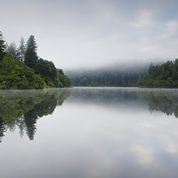 Buy canvas prints of  Rising Mist on Loch Ard by Stephen Taylor