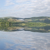 Buy canvas prints of  Loch Ard summer Panorama by Stephen Taylor
