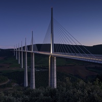 Buy canvas prints of Millau Viaduct at night by Stephen Taylor