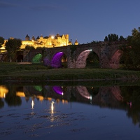 Buy canvas prints of  The old bridge of Carcassonne by Stephen Taylor