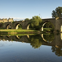 Buy canvas prints of  Summer reflections in Carcassonne by Stephen Taylor