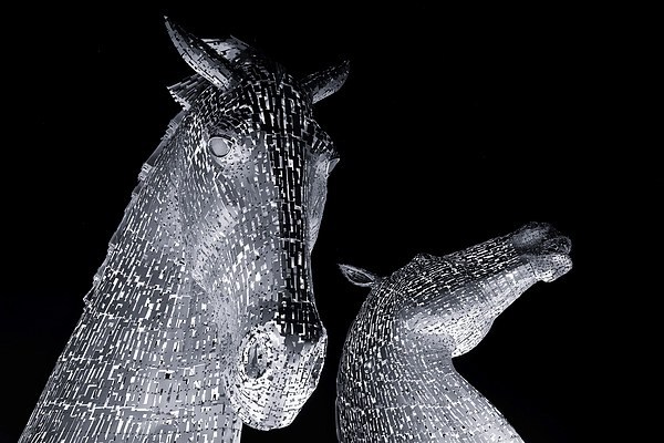 The Kelpies at night Picture Board by Stephen Taylor