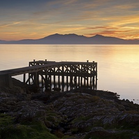 Buy canvas prints of  Sunset at Portencross by Stephen Taylor