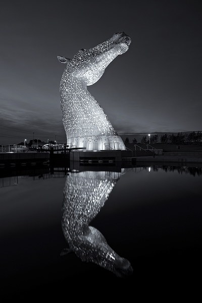  The Kelpies reflected Picture Board by Stephen Taylor