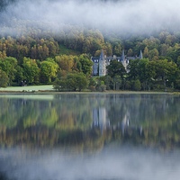 Buy canvas prints of  Autumnal reflections in Loch Achray by Stephen Taylor