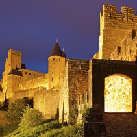 Buy canvas prints of  Carcassonne city Walls by Stephen Taylor