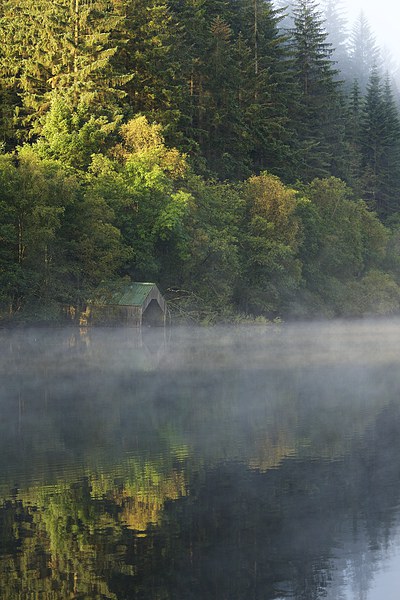 Loch Ard Boathouse Picture Board by Stephen Taylor