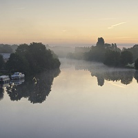 Buy canvas prints of Sunrise on the River Sarthe by Stephen Taylor