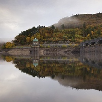 Buy canvas prints of  Autumn mist in the Elan Valley by Stephen Taylor