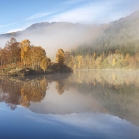 Buy canvas prints of  Autumn Mist in the Tummel Valley by Stephen Taylor