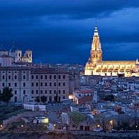 Buy canvas prints of Toledo Cathedral at night by Stephen Taylor