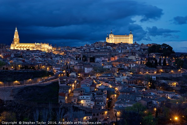 The citadel of Toledo at night Picture Board by Stephen Taylor
