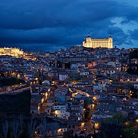 Buy canvas prints of The citadel of Toledo at night by Stephen Taylor