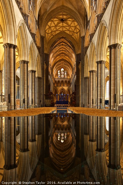 Salisbury Cathedral reflections Picture Board by Stephen Taylor